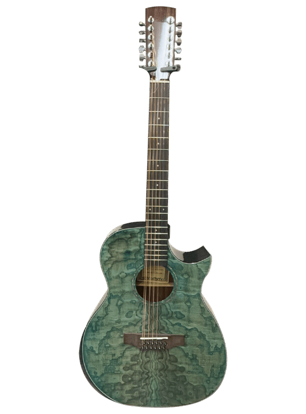 DON CORTEZ 12 ACCOUSTIC GUITAR  CURLY ASH ST400CEQ-BL