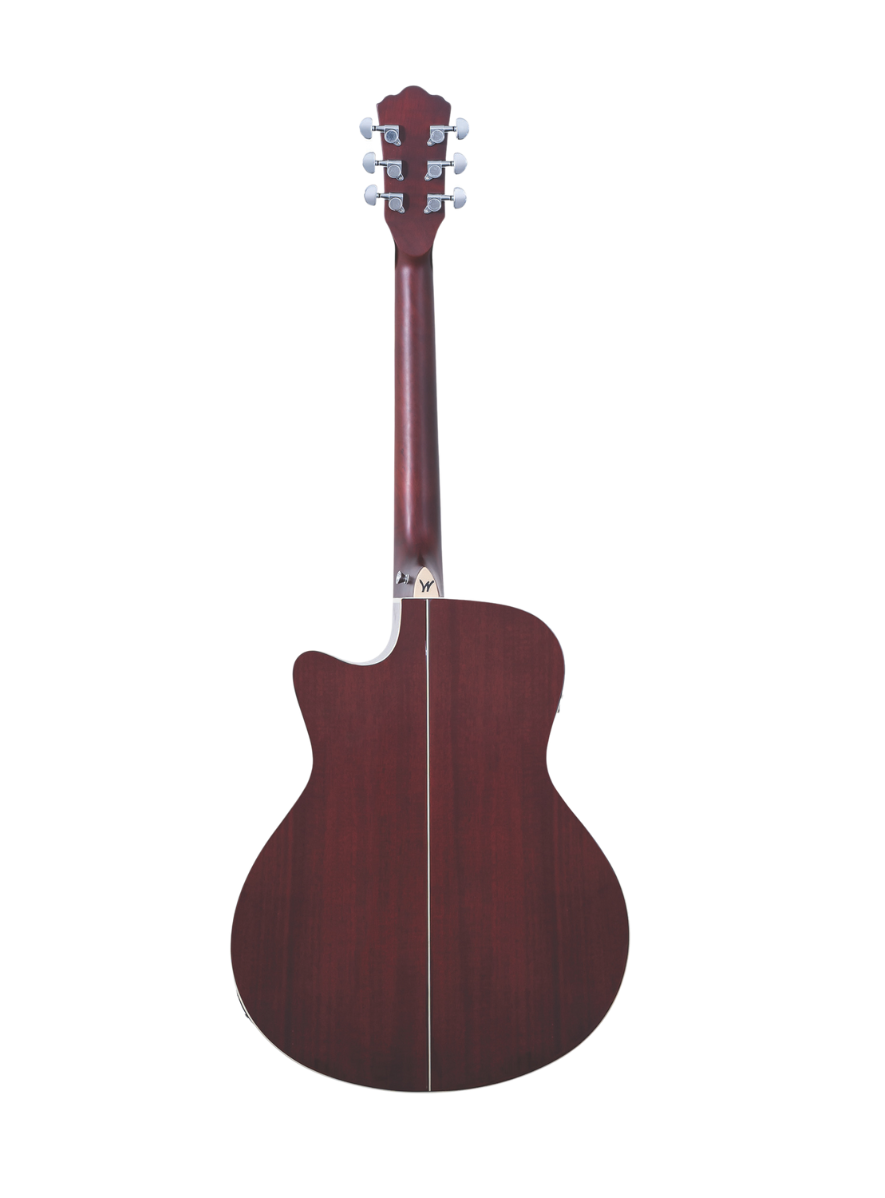 WASHBURN DFBACEA – DEEP FOREST BURL GRAND AUDITORIUM ACOUSTIC-ELECTRIC GUITAR (AMBER FADE) - Image 2