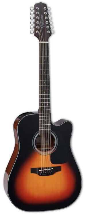 Takamine GD30CE-12 Brown Sunburst 12-String Acoustic Electric Guitar – Guitarra de 12 cuerdas